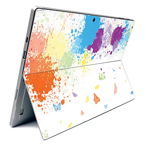 Image of MightySkins Carbon Fiber Skin for Microsoft Surface Pro 7 - Splash of Color | Textured Carbon Fiber Finish | Easy to Apply, Remove, and Change Styles | Made in The USA