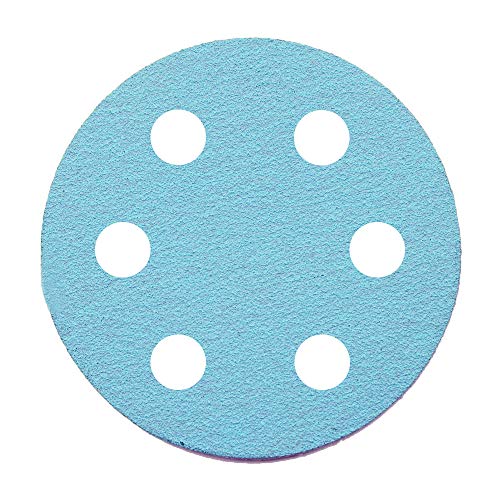 Mercer Industries Aqua Stearated Aluminum Oxide Hook & Loop Discs, 6" x 6 Dust Holes, Grit 60C, 50 Pack Cover