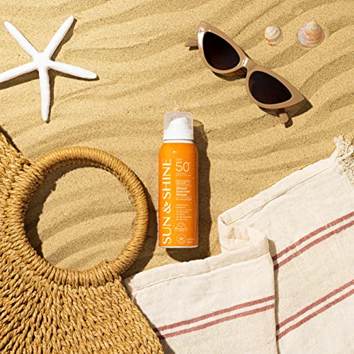 Sun & Shine Mineral Sunscreen Mousse: Spf50 Broad Spectrum Uva Uvb, Face Body Protection, Sunburn Spray Zinc Oxide, Sensitive Skin, 3.4 Oz #TOP3
