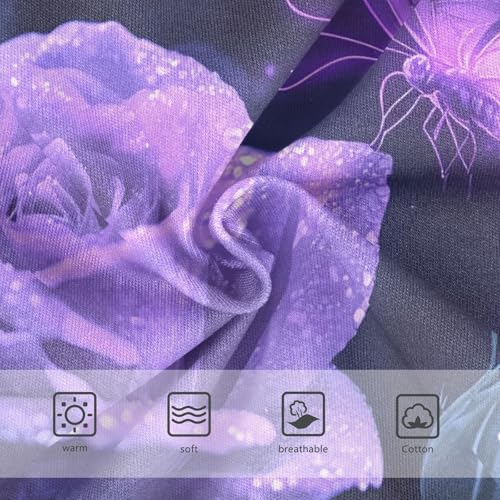 Purple Roses Butterflies Toddler Underwear Floral 2t Cotton Panties for Girl Artistic Kids Undies Briefs3