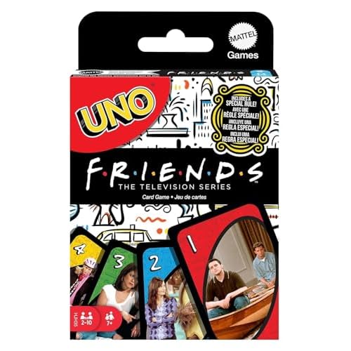 UNO Friends Sammlerstücke, inspiriert von der TV-Serie, Familie, Erwachsene und Partyspielabend | 2 bis 6 Spieler