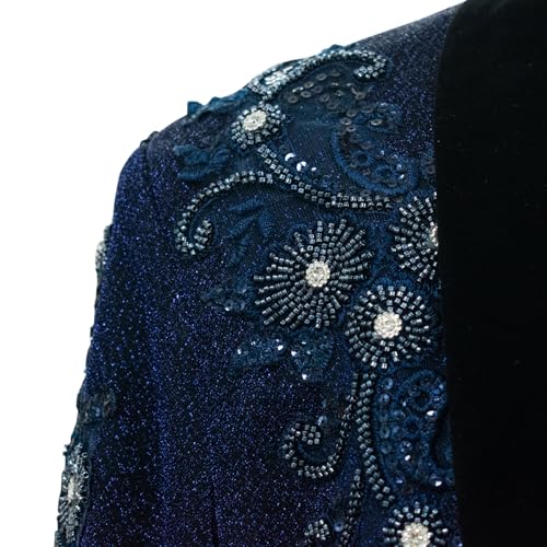 Men's Tuxedo Blazer with Clear Rhinestones Black Shawl Lapel Glitter Material for Wedding4