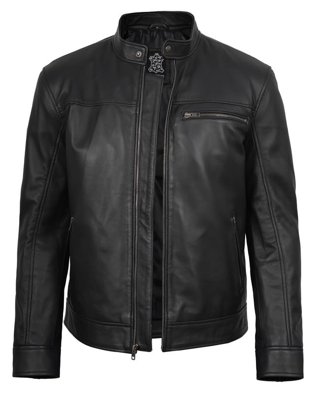 Decrum Men Leather Jacket - Casual Stylish Real Lambskin Leather Jackets for Men2