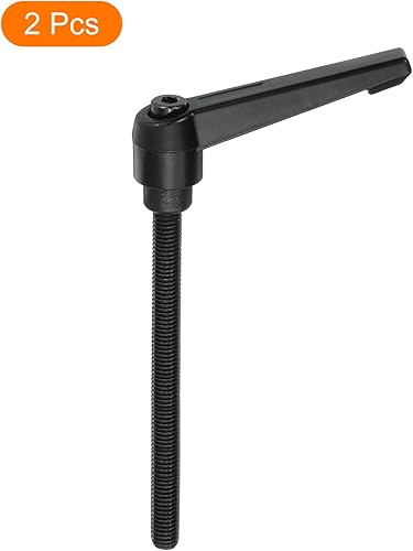 Miniatura 74 de uxcell 2 perillas ajustables M8 x 3.150 in, mango de rosca macho, botón de trinquete de liberación rápida, perno giratorio para maquinaria de torno