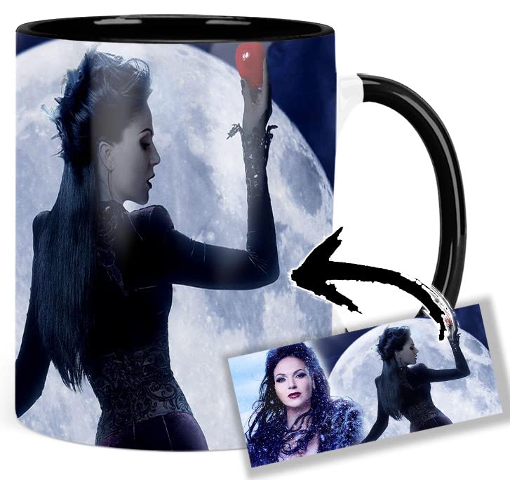 Erase Una Vez Once Upon A Time Lana Parrilla Regina Mills C Taza Interior y Asa Negra Ceramica Mug