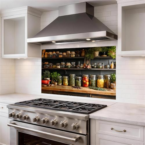 Image of Rustic Herb Spice Shelf Backsplash Peel and Stick, 30x16 in
