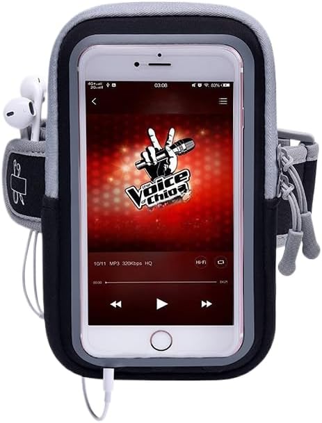 Brazalete transparente con soporte para teléfono para correr, funda protectora deportiva adecuada para varios teléfonos inteligentes, bolsa