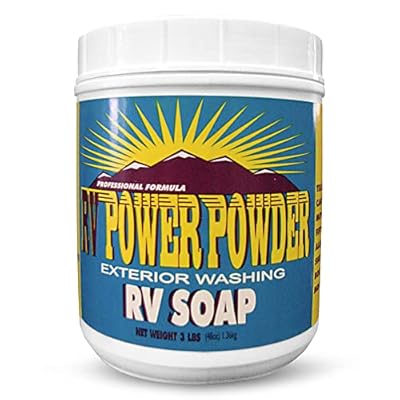 RV POWER POWDER RV Wash Soap - Powdered Wash Soap for RVs - Power Washer Soap Cleaner for Cleaning Motorhome, Travel Trailer, Boat, Camper, Recreation Vehicle, & more - Powder RV Cleaner (3 lbs.)