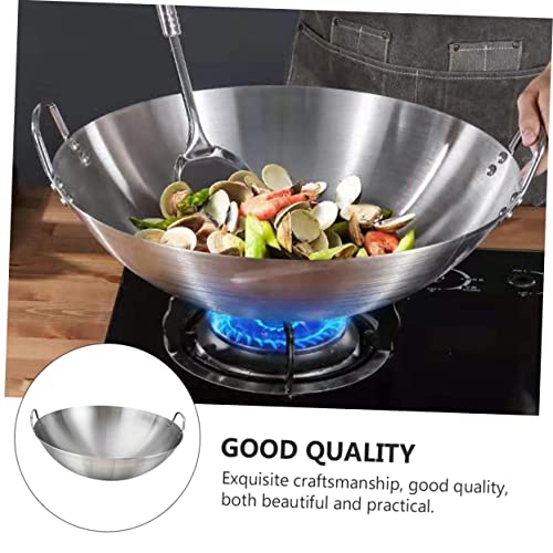 Wok de acero inoxidable con doble asa ergonómica miniatura 3
