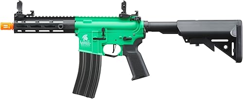 Vista 45 de Lancer Tactical Gen 2 Hellion MLOK 7" Piactinny Polymer Airsoft M4 AEG Full/Semi-Auto Airsoft Gun (Batería y cargador incluidos)
