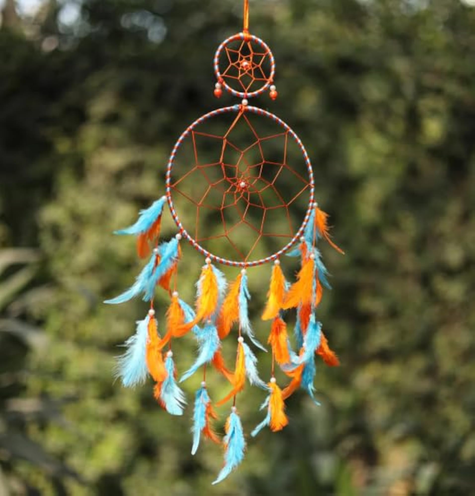 Dreamcatcher Pack of 4, Multicolour Feathers, Decorative Set