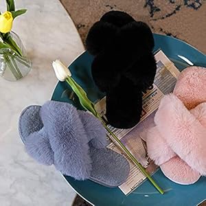 Fuzzy pantoffels voor dames, comfortabele zachte pantoffels van traagschuim, pluche warme huisschoenen