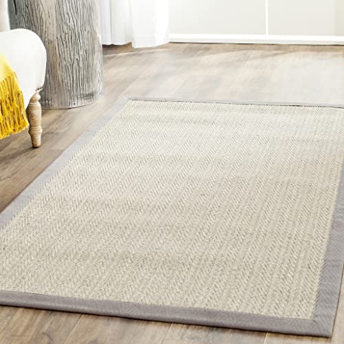 Tapete decorativo SAFAVIEH Natural Fiber 4' x 6' gris y marrón miniatura 1