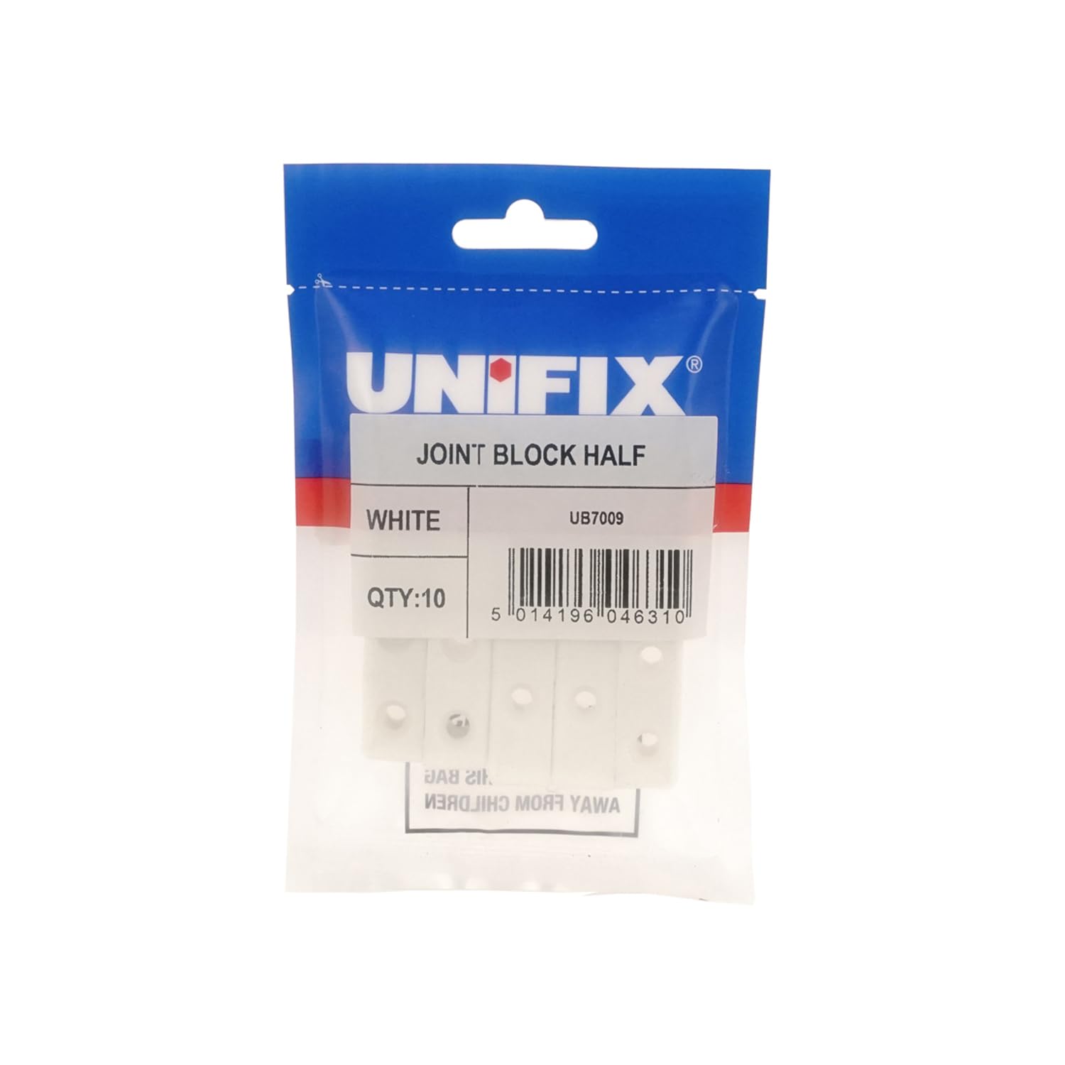 Unifix Joint Block Half White (Box of 50)