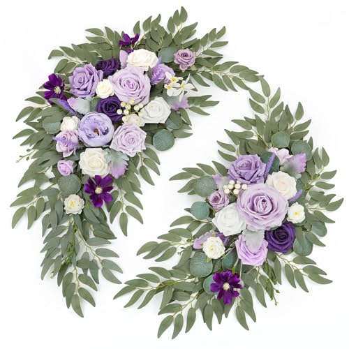 WEIERYUE Artificial Wedding Arch Flowers Kit(Pack of 2) for Wedding