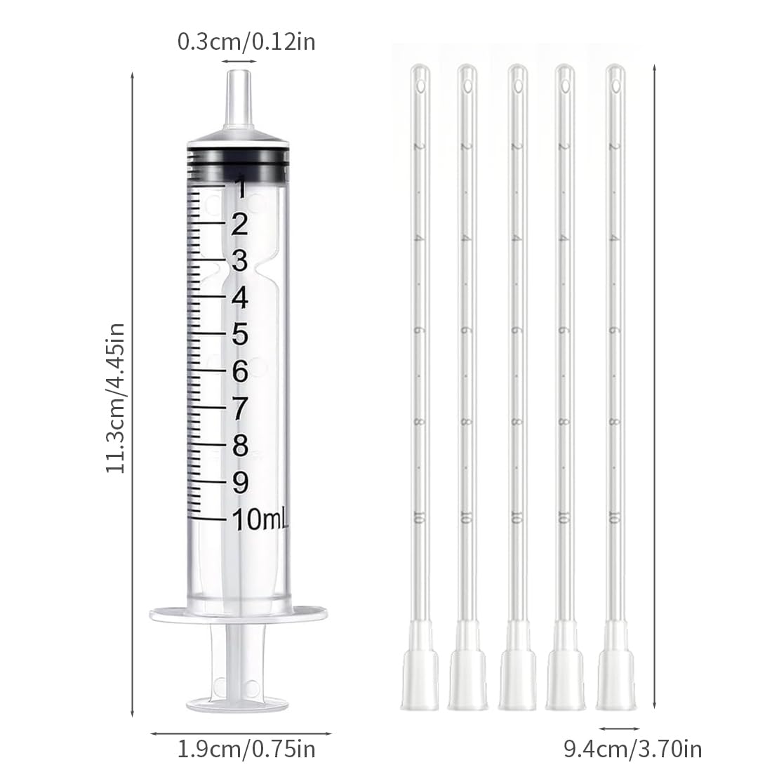 10 Pezzi Tubo Flessibile Alimentazione Uccelli Giovani, Strumento Imbecco Manuale per Pappagalli e Colombi, Accessorio Somministrazione Cibo Facile da Pulire, Siringa 10 ml