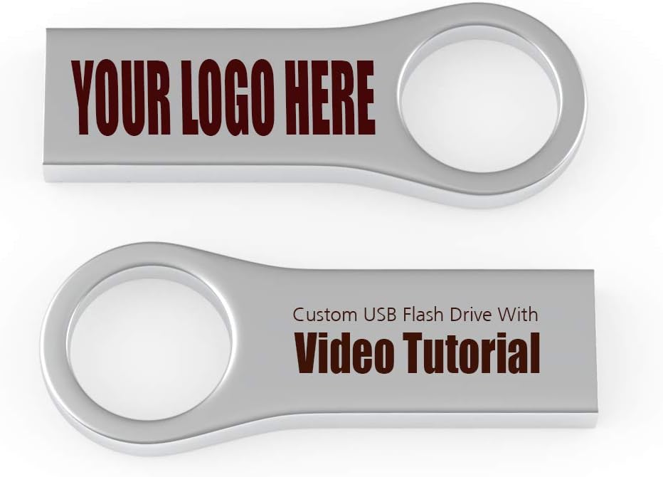Customized USB Flash Drive Metal Ring Custom Thumb Drive Metal Personalized Memory Stick 64GB 500 Pack