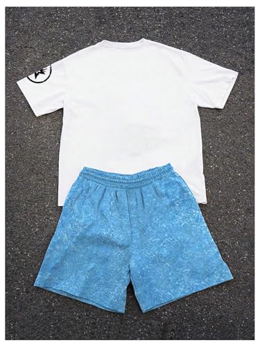 SOLY HUX Men's Summer Tracksuit Y2k Short Sleeve Graphic T Shirts and Shorts Set Streetwear2