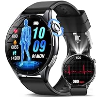 2026 Nuovo Smartwatch Uomo con ECG/𝐆li𝐜𝐞𝐦𝐢a/Pressione Sanguigna/Acido Urico/Sonno/BMI/Temperatura/Cardiofrequenzimetro,1,56"AMOLED Salutare Orologio con Torcia LED/Funzione Telefono/Pulsante SOS