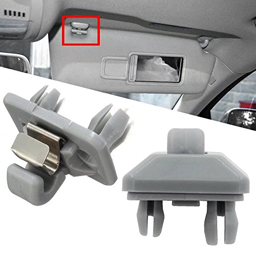 KingFurt 2 Pcs Gray Sun Visor Clip For Audi A1 A3 A4 A5 S3 S4 S5 Q3 Q5 8E0857562A 8E0857561