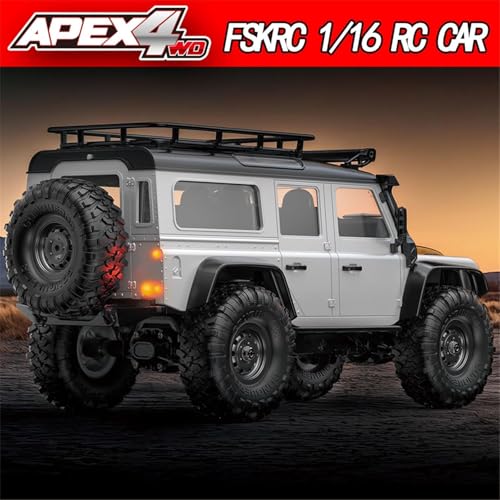 Image of Samtop RC Cars Remote Control Truck RC Rock Crawler 1:16 2.4G 4WD RTR All Terrain Hobby Off Road Truck Racing Vehicle Hobby Grade Model Yellow Vehicle with LED Lights