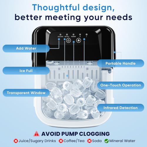Image of NEWBULIG Ice Maker, Countertop Ice Machine with Handle