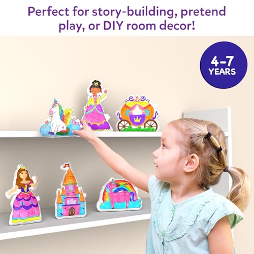 Image of Skillmatics Inflatable Art Unicorns & Princesses - 3D DIY Craft Kit for Kids, Mess-Free Colouring Set with Crayons & Straws, Gift for Girls & Boys Ages 4, 5, 6, 7