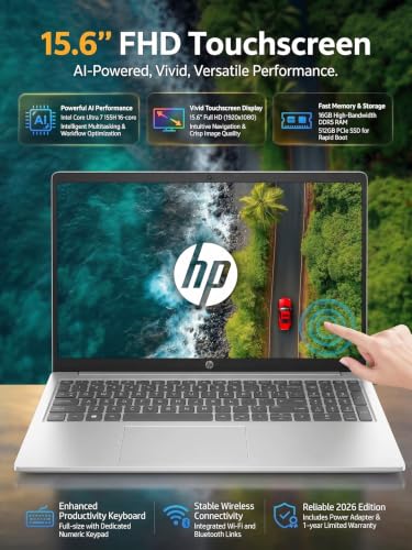 HP 15.6 Touchscreen AI Laptop Intel Core Ultra 7 155H 16GB DDR5 1TB SSD - image 3