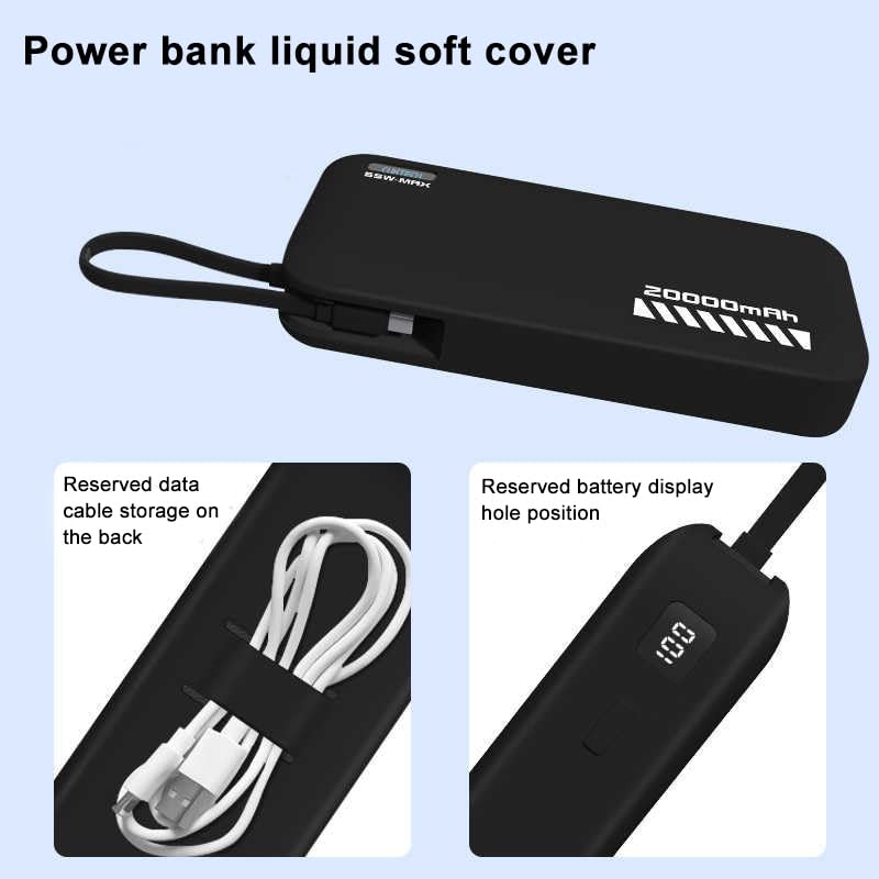 Custodia In Silicone Per CUKTECH CP25 20000mAh – Antishock, Antipolvere E Ricarica Senza Rimozione (Nero) - 2