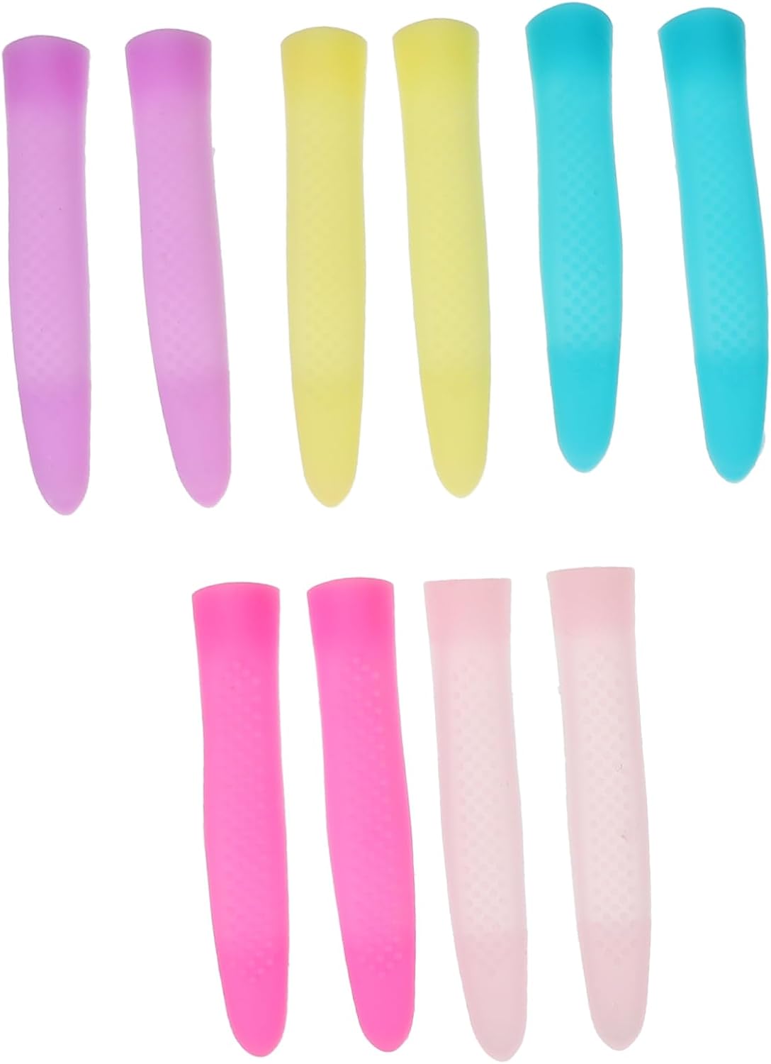 VOSAREA 5pairs Cuticle Cutter Handle Cover Non-slip Silicone Sleeves for Manicure Scissors Random Colors Comfortable to Hold Protection for Nail Trimming Tools