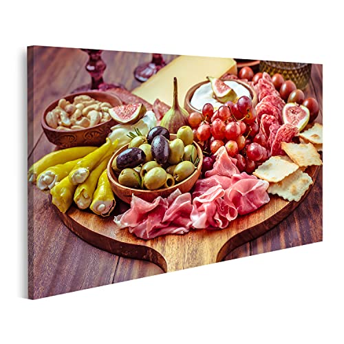 islandburner Quadro su tela Piatto di antipasti di salumi con una selezione di formaggi italiani Ca ASVU Quadri Stampe Immagini Murale Decorazione da parete