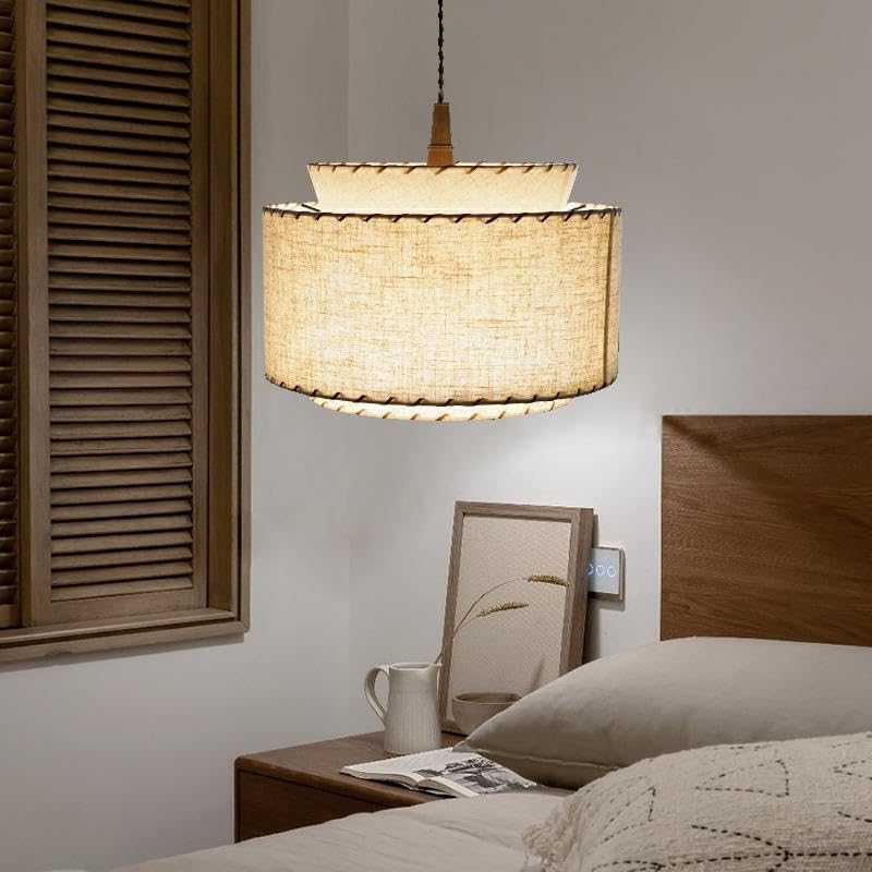 Pendentif LED lumières tissu 40cm blanc puissant éclairage restaurant et îlot