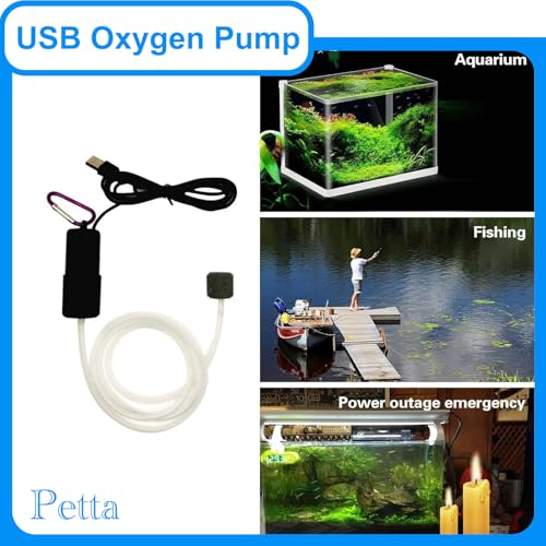 Image of USB Oxygen Air Pump for Aquarium, Quiet Mini Air Pump with 1 Mini Single Sponge Filter, 1 Air Stone for Shirmp Nano Fish Tank & Transporting Aquatic PA152-5