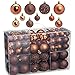 Produktbild WOMA Christbaumkugeln Set in 14 weihnachtlichen Farben - 50 & 100 Weihnachtskugeln Braun Kupfer aus Kunststoff - Gold, Silber, Rot & Bronze / Kupfer UVM. - Weihnachtsbaum Deko & Christbaumschmuck