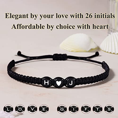 Initial Bracelet Braided Bracelets For Women Teen Girl Gifts Letter Charm J&K Handmade Cuff Best Friend Birthday Gifts For Girlfriend Boyfriend Husband Christmas Jewelry #TOP4