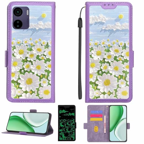 Kinetijy Case Compatible for Sky Devices Elite D65 Phone Case Flip Cover [with Tempered Glass Screen Protector][RFID Blocking][Luminous Effect] LPT-CJ