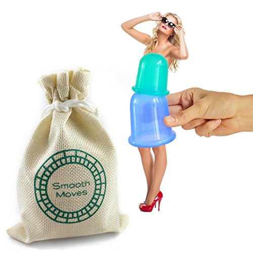 Smooth Moves 2pc Vacuum Cup Therapy Massage Set | Silicon Suction Cupping Set for Cellulite Treatment | Professional Massager Kit at Home | Best Anti Cellulite Treatment