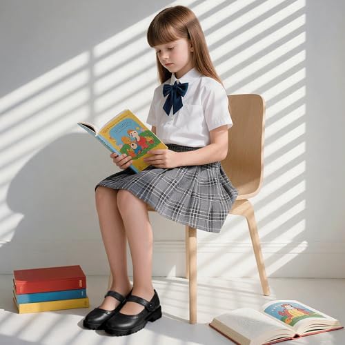 Hehainom Girls Mary Jane Dress Shoes School Uniform Shoes Flower Toddler Little Kid Round Toe Platform Flats3