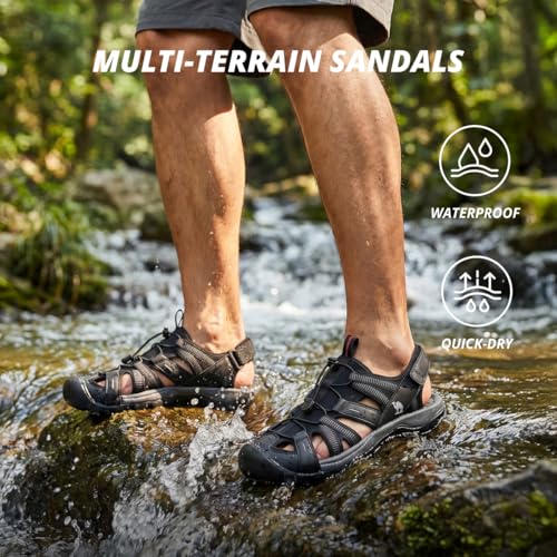 Image of CAMEL CROWN Hiking Sandals for Men Waterproof Closed Toe Water Sandals Athletic Outdoor Sandals Adjustable Summer Sandals for Beach Sport Fishing Walking