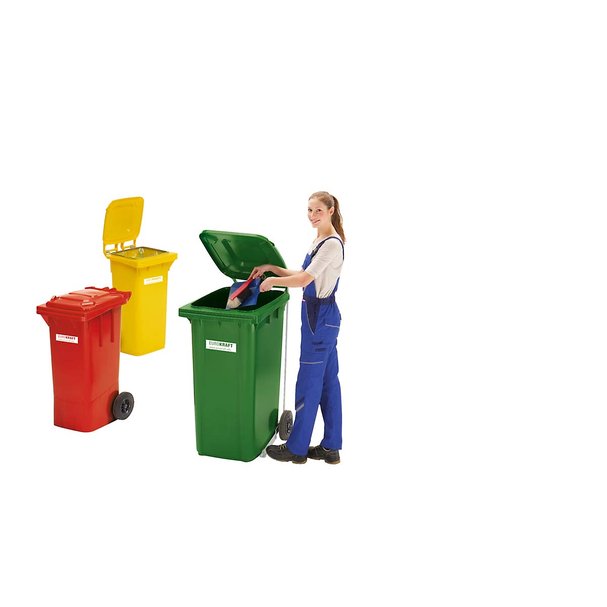 Conteneur à déchets 240 L gris - 1067 x 580 x 730 mm - Poubelle à roulettes extérieur - Idéal pour le tri - Poubelle grande contenance - Conteneur à ordures