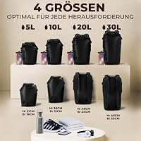 Nordlight Dry Bag wasserdichte Tasche mit Handyhülle + Roll-Top, Schultergurt | Drybag wasserfester Rucksack Beutel Packsack Seesack Wassersack Wetbag | Baden Schwimmen Strand SUP – Schwarz, 30 Liter – Ansicht 3
