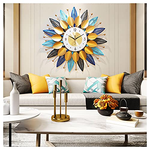 Horloge murale en métal moderne sculpture d'art 3D chic pour maison