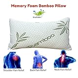 ARLINENS 4 Pack Bamboo Memory Foam Pillow Neck & Shoulder Support Orthopaedic Pillow Sleeping Comfortable Bed Pillows removable Cover, Anti-Bacterial Support,Pain Relief Pillows, 70x40 cm - Image 4