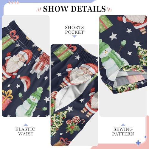 Christmas Bunny Snowman Boys Long Pants Soft Trousers Elastic Waist Kids Lounge Bottoms with Pockets S-XL4