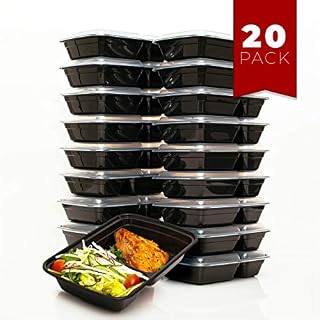 FitBoxx 32 oz Plastic Meal Prep Containers [20 pack], Plastic Food Storage Containers