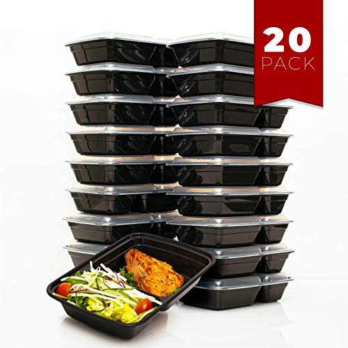 FitBoxx 32 oz Plastic Meal Prep Containers [20 pack], Plastic Food Storage Containers