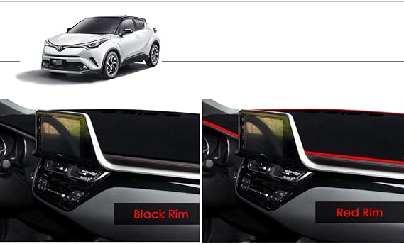 PGTOPONE Custom Fit Dashboard Black Center Console Cover Dash Mat Protector Sunshield Cover Pad Carpet for 2017-2022 Toyota CHR CH-R (Black)