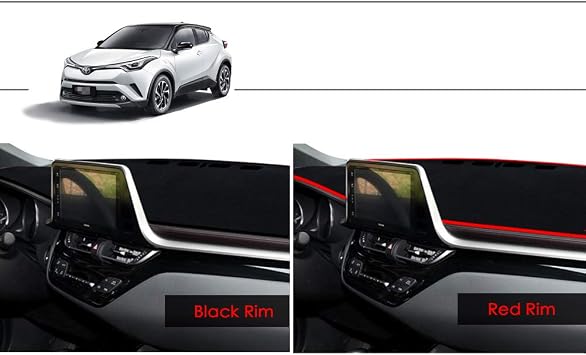 PGTOPONE Custom Fit Dashboard Black Center Console Cover Dash Mat Protector Sunshield Cover Pad Carpet for 2017-2022 Toyota CHR CH-R (Black)