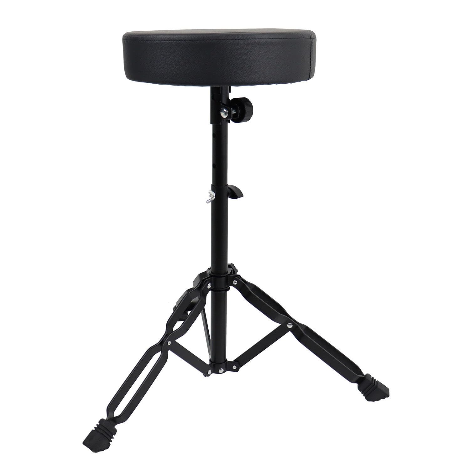 softline pro sp36-3sh drum throne – double braced iron legs, 3 steps height adjustable drum stool with padded round seat, non-slip rubber feet for drummers & musicians