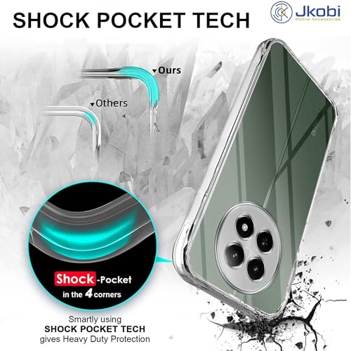 Image of Jkobi Back Case Cover for Realme 12 | Realme 12X (Silicone Clear Shockproof Case with Camera Protection | Soft and Flexible |Transparent)